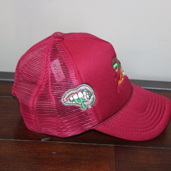 Slime Talk Men's Maroon Trucker Baseball Snapback Hat Cap - Picture 2 of 12
